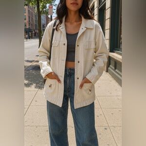 Lauren Ralph Lauren White Utility Jacket Women’s M | Vintage Safari Barn Style